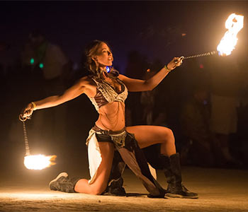 fire dancers